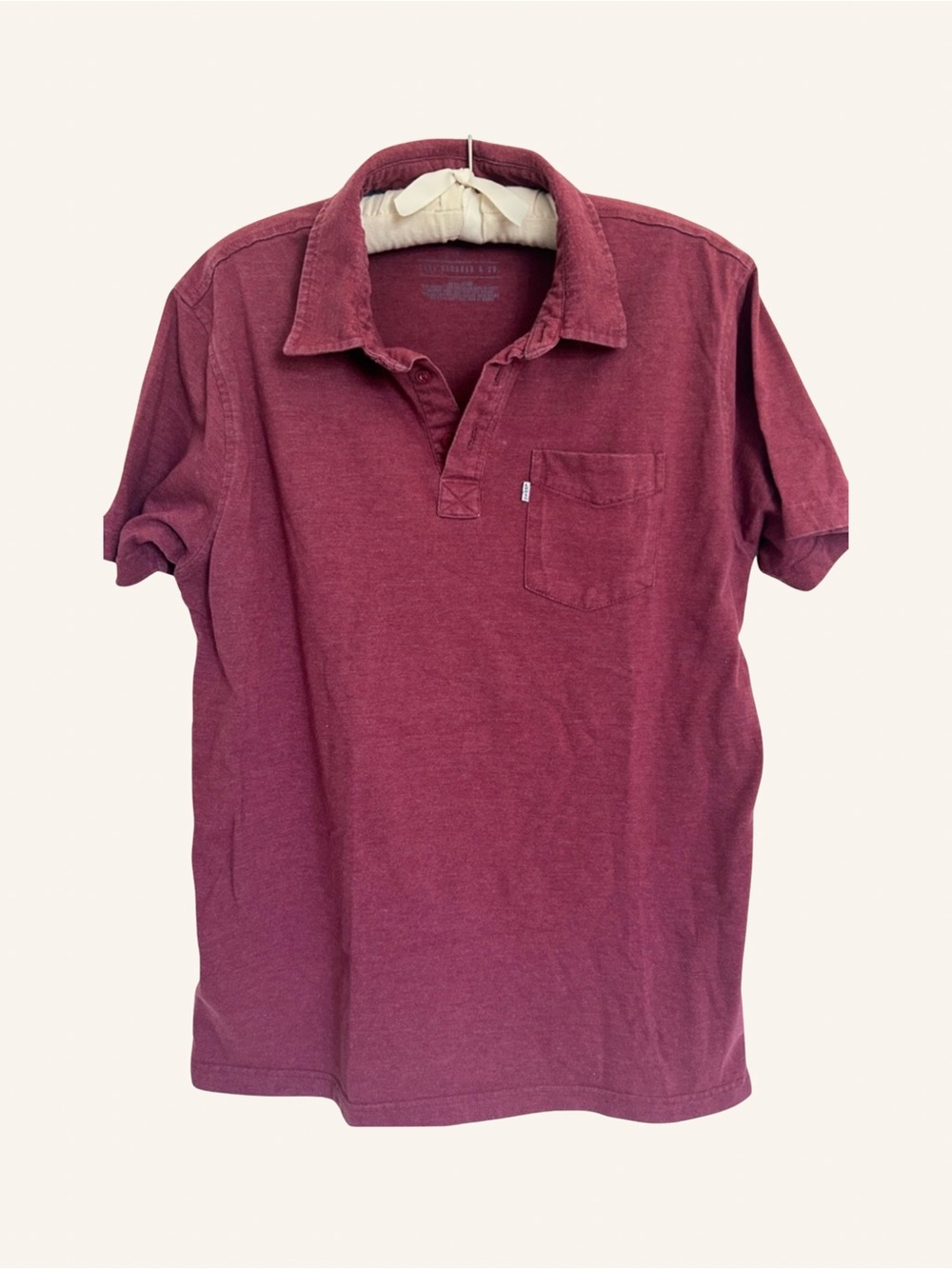 Levi’s Maroon Men’s Polo with Chest Pocket Size L